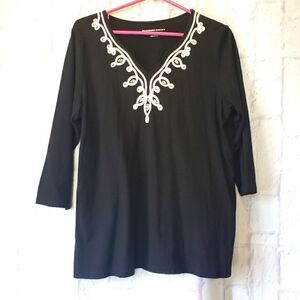ALLISON DALEY V-neck Embellished Top